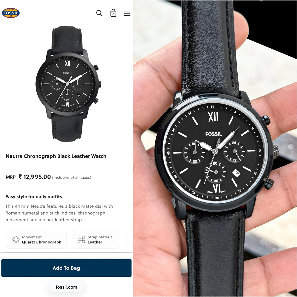 Fos.sil Neutra Quartz Chronograph Men FS6129