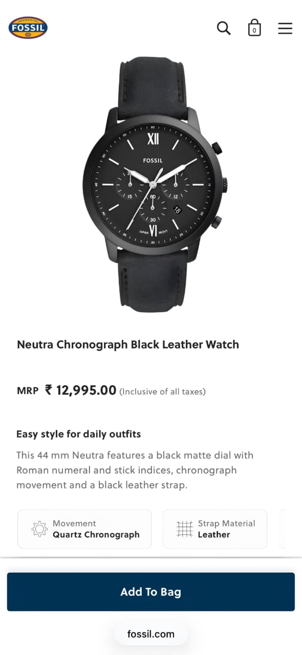Fos.sil Neutra Quartz Chronograph Men FS6129
